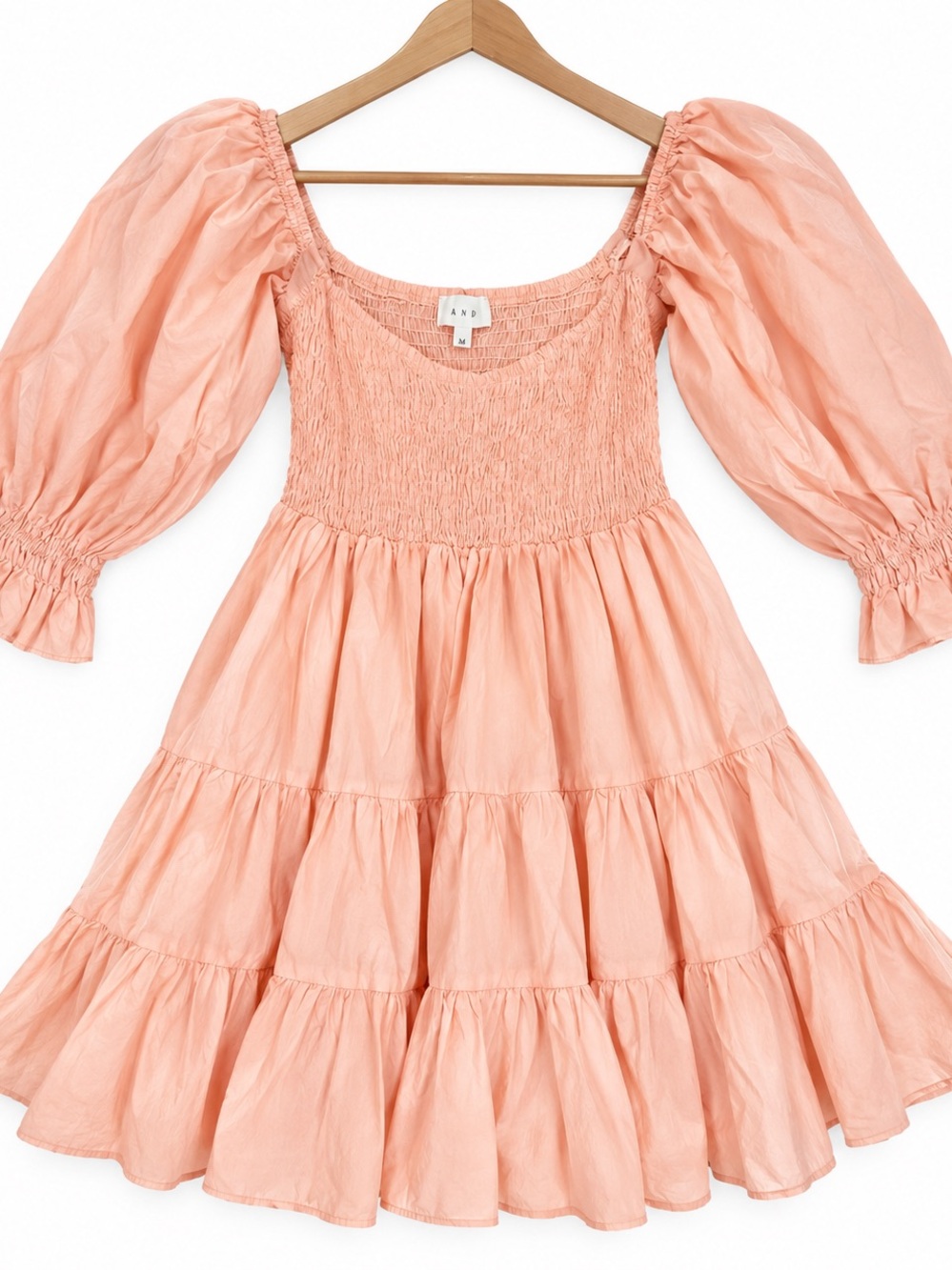 Mable Peach Tiered Mini Dress